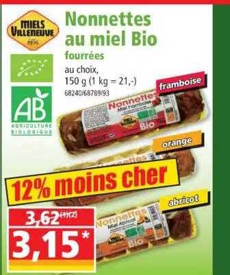 nonnettes au miel bio fourrées miels urleneuve