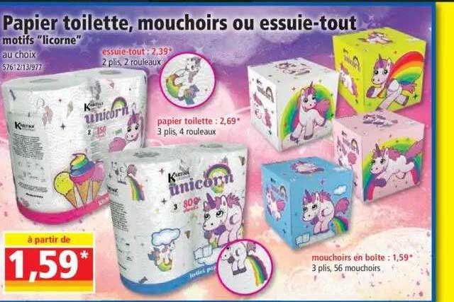 Papier Toilette, Mouchoirs Ou Essuie-tout Motifs "licorne"