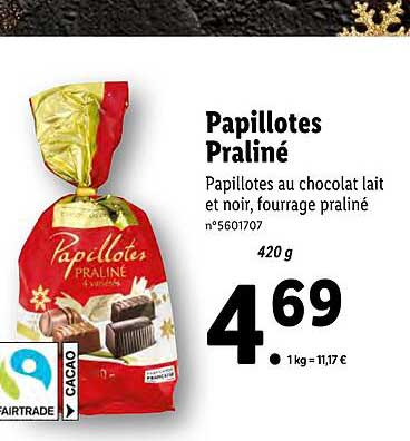 papillotes praliné