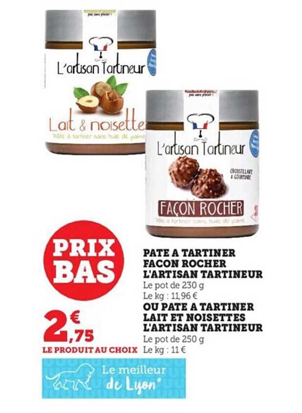 Pâte à Tartiner Façon Rocher L'artisan Tartineur Ou Pâte à Tartiner Lait Et Noisettes L'artisan Tartineur