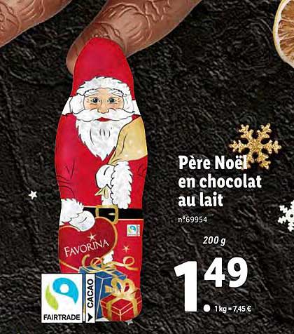 père noël en chocolat au lait