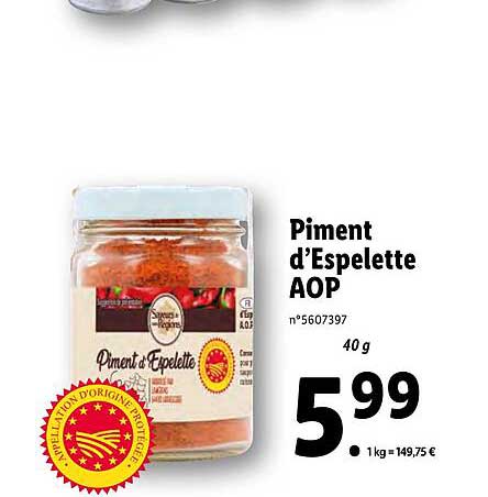 piment d'espelette aop