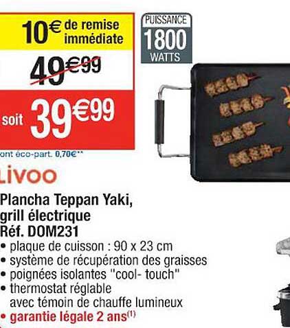 plancha teppan yaki, grill électrique livoo