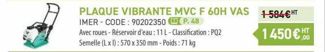 plaque vibrante mvc f 60h vas imer