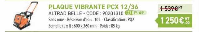 plaque vibrante pcx 12-36 altrad belle