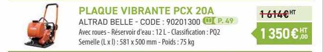 plaque vibrante pcx 20a altrad belle