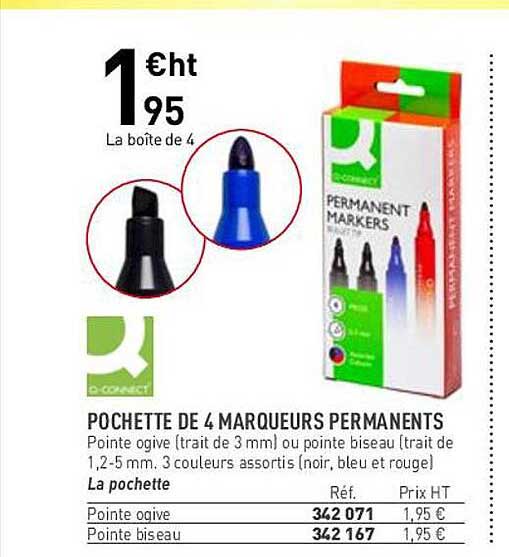 Pochette De 4 Marqueurs Permanents