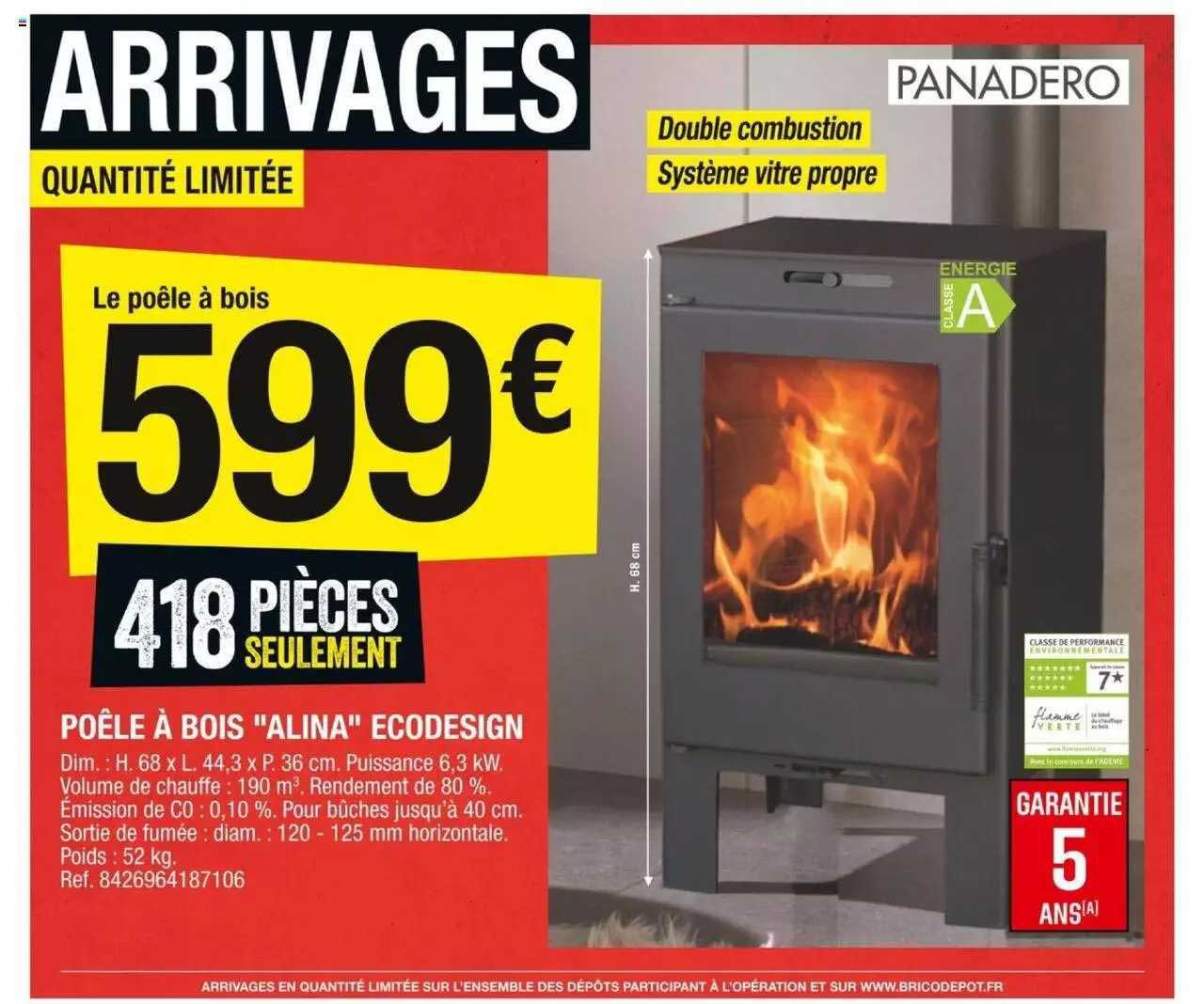 poêle à bois "alina" ecodesign