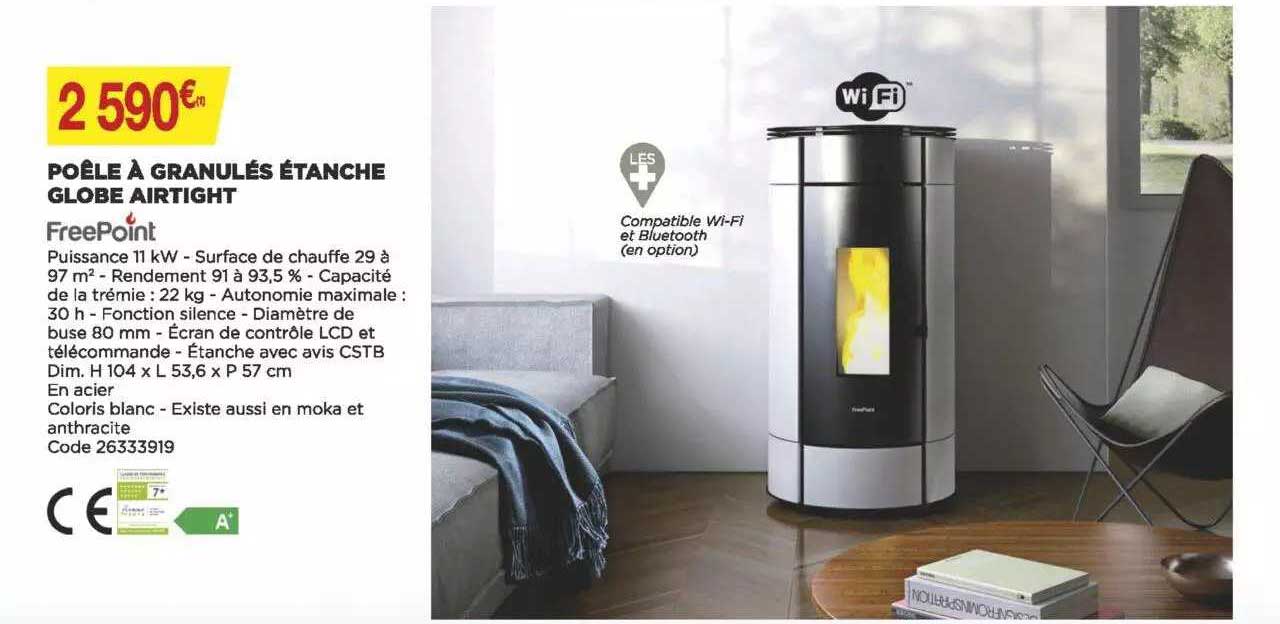 poêle à granulés étanche globe airtight