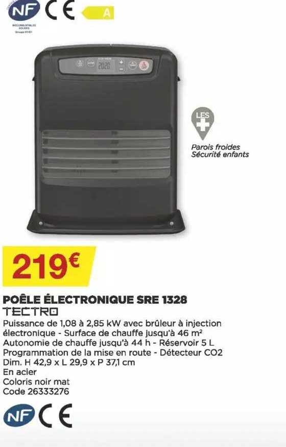 poêle électronique sre 1328 tectro