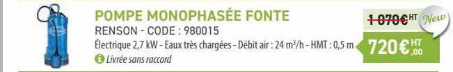 pompe monophasée fonte renson