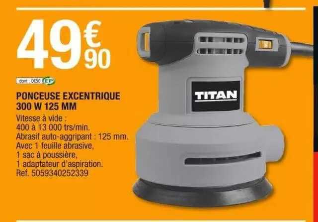 ponceuse excentrique 300 w 125 mm titan