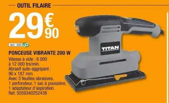 ponceuse vibrante 200 w titan