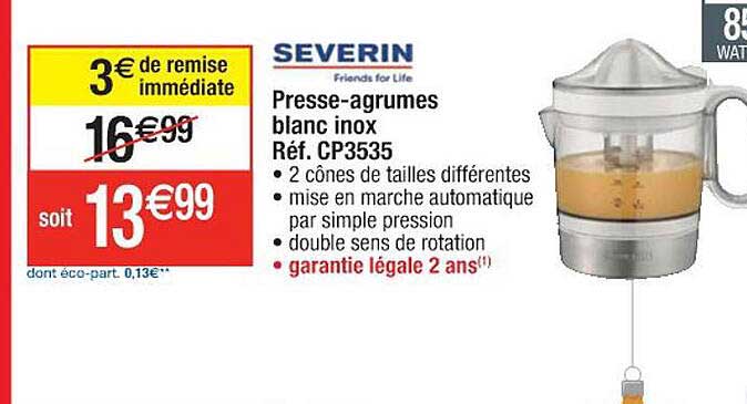 presse-agrumes blanc inox severin