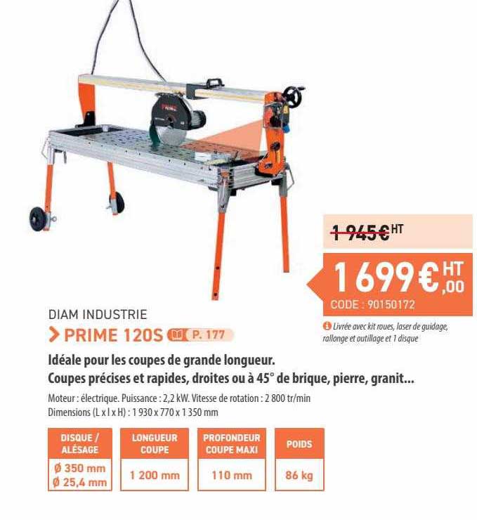 prime 120s diam industrie