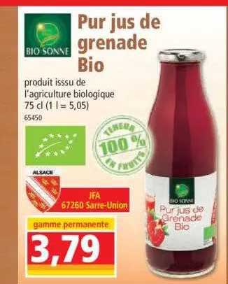 pur jus de grenade bio bio sonne