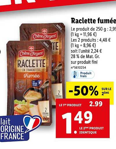 raclette fumée chêne d'argent