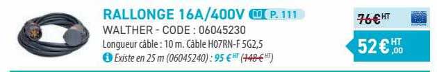 rallonge 16A-400v walther