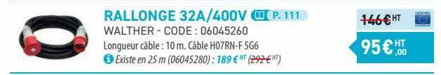 Rallonge 32A-400v Walther