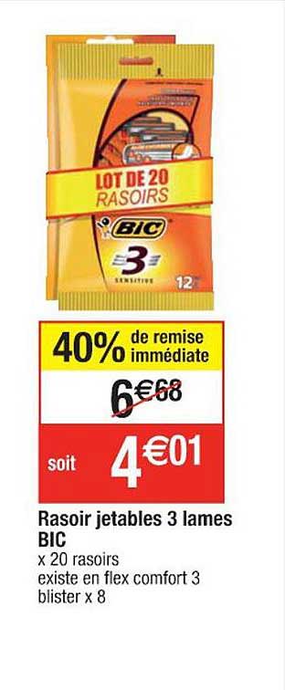 Rasoir Jetables 3 Lames Bic
