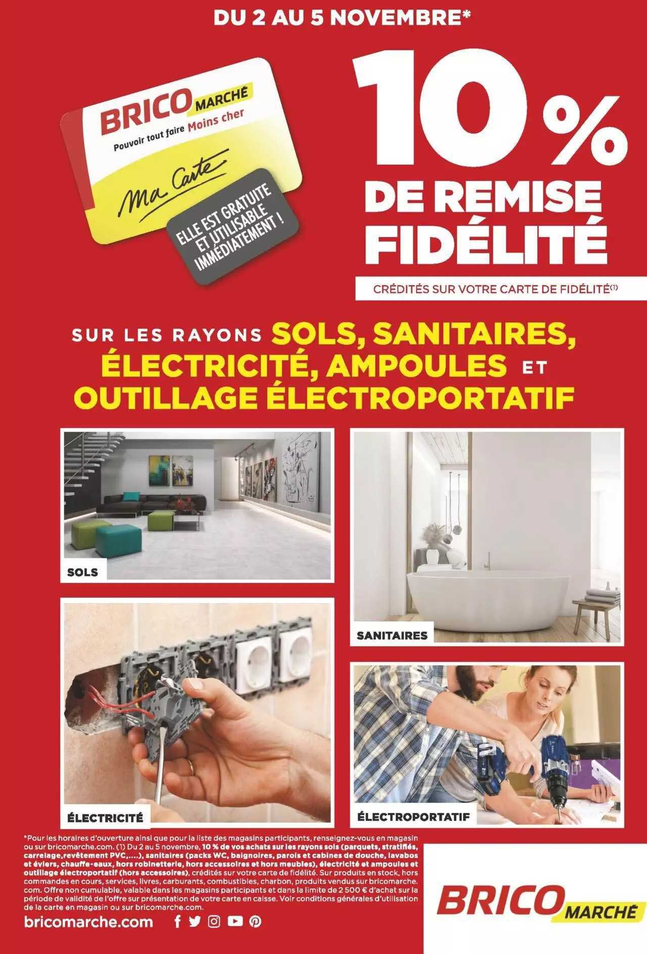 rayons sols, sanitaires, électricité, ampoules et outillage électroportatif
