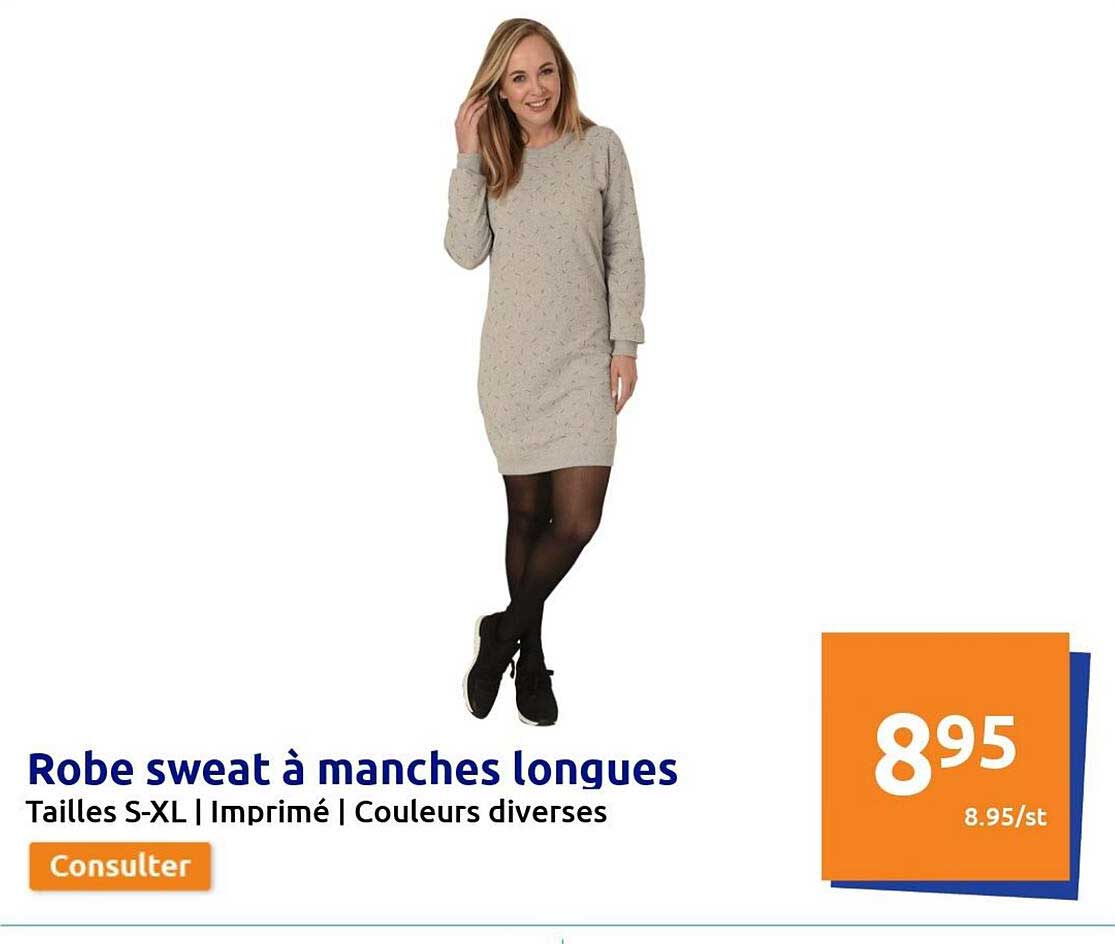robe sweat à manches longues