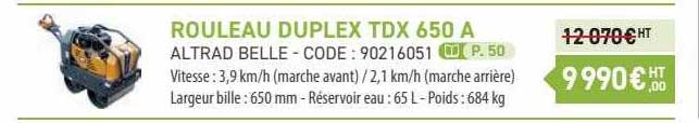rouleau duplex tdx 650 a altrad belle