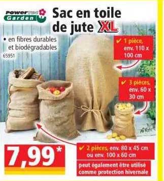 Sac En Toile De Jute Xl Powertec Garden