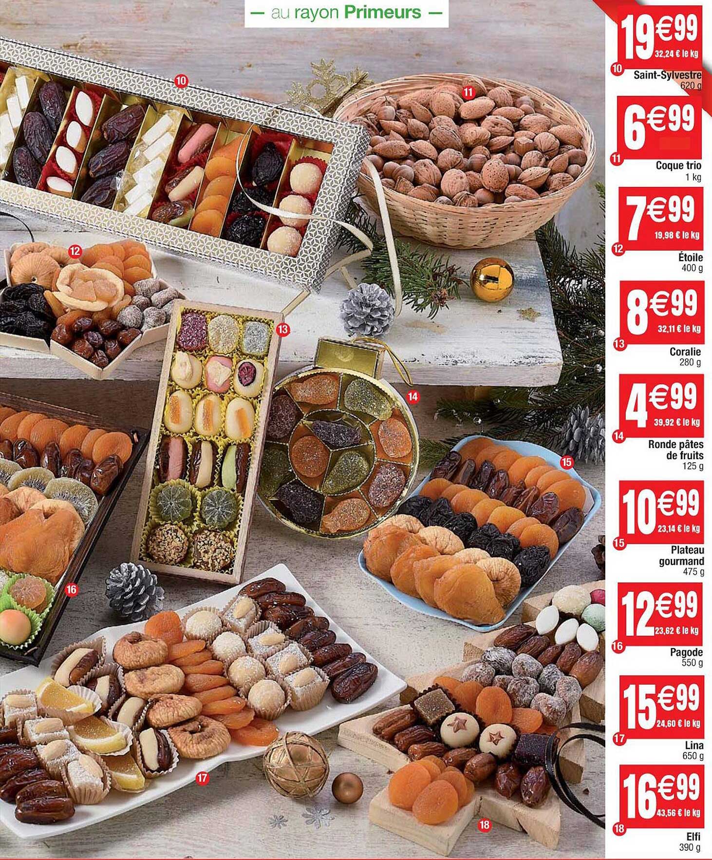 saint sylvestre, coque trio, étoile, coralie, ronde pâtes de fruits, plateau gourmand, pagode, lina, elfi