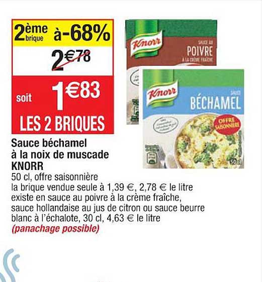 sauce béchamel à la noix de muscade knorr
