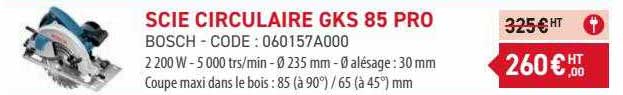 scie circulaire gks 85 pro bosch