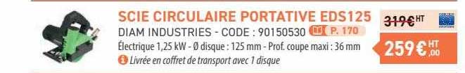 scie circulaire portative eds125 diam industries