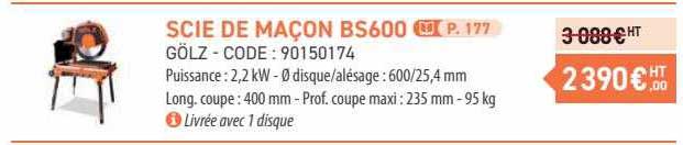 scie de maçon bs600 gölz