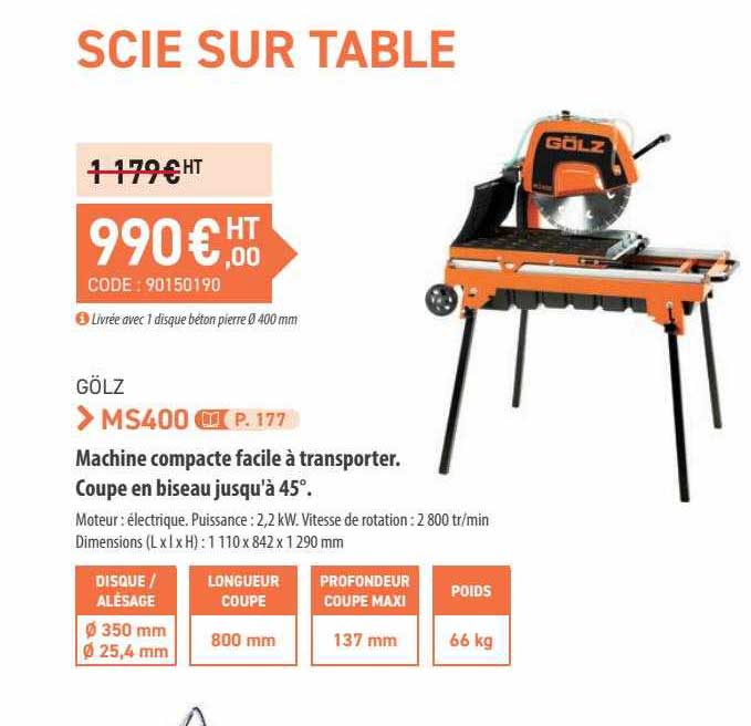 scie sur table gölz