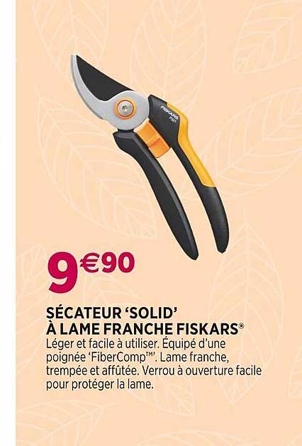 sécateur 'solid' à lame franche fiskars