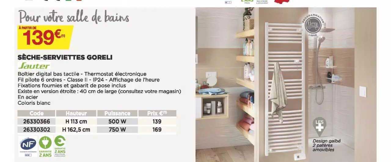 sèche-serviettes goreli sauter