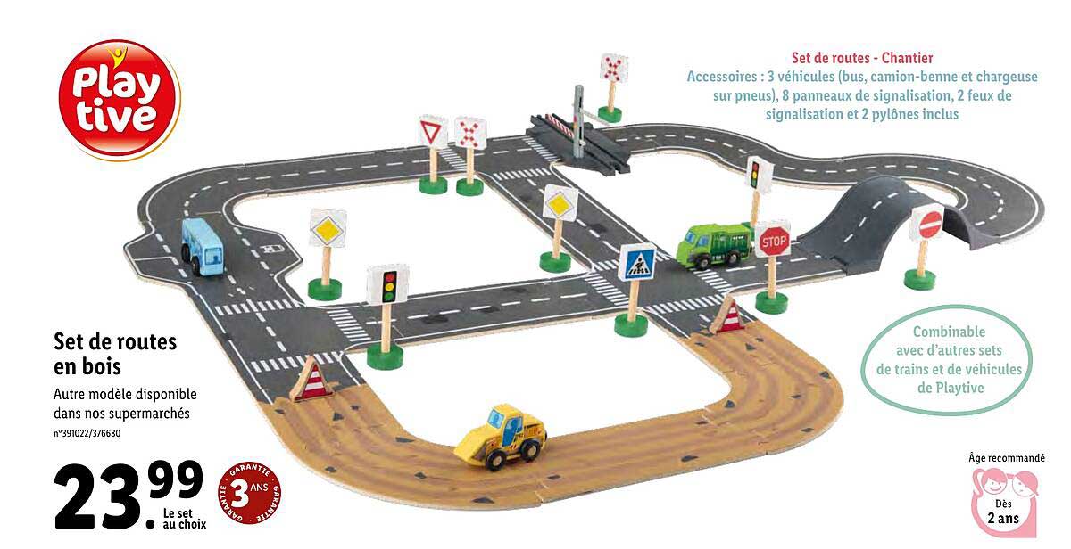 set de routes en bois