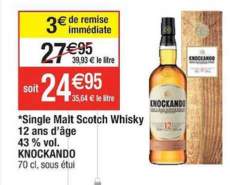 single malt scotch whisky 12 ans d'âge 43% vol. knockando