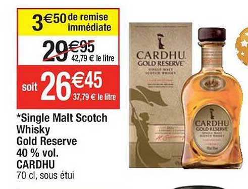 single malt scotch whisky gold réserve 40% vol. cardhu