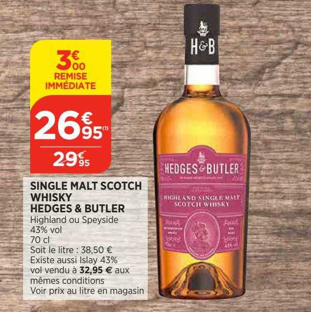 single malt scotch whisky hedges & butler