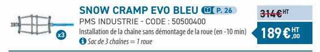 snow cramp evo bleu pms industrie