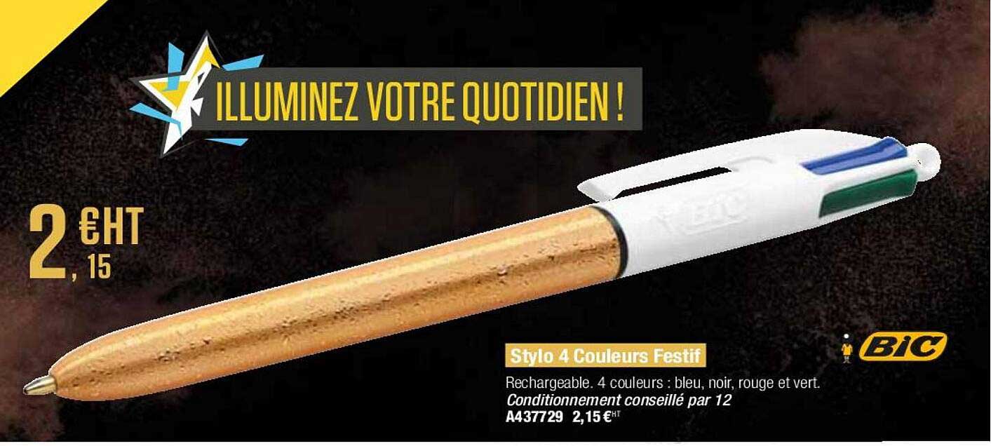 stylo 4 couleurs festif
