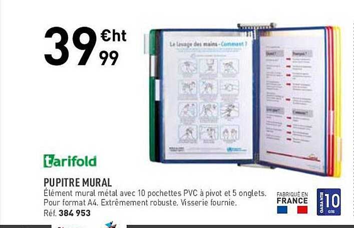 tarifold pupitre mural