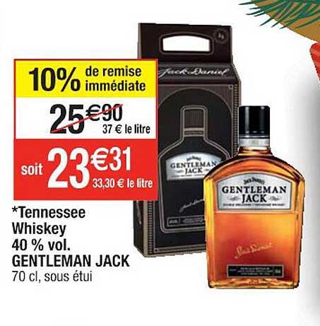 tennessee whiskey 40% vol. gentleman jack
