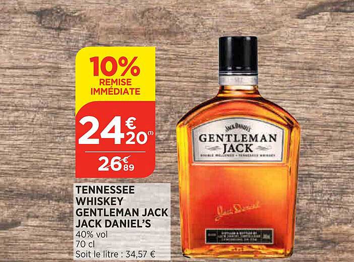 tennessee whiskey gentleman jack jack daniels 10% remise immédiate
