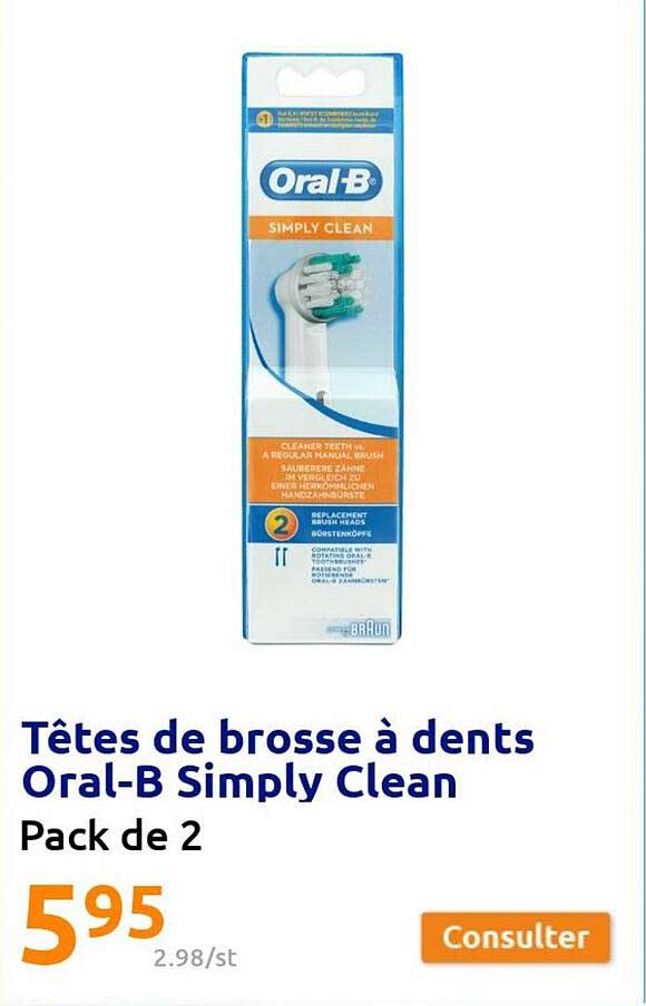 têtes de brosse à dents oral-B simply clean