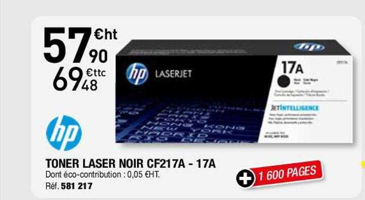 Toner Laser Noir Cff217a - 17a Hp