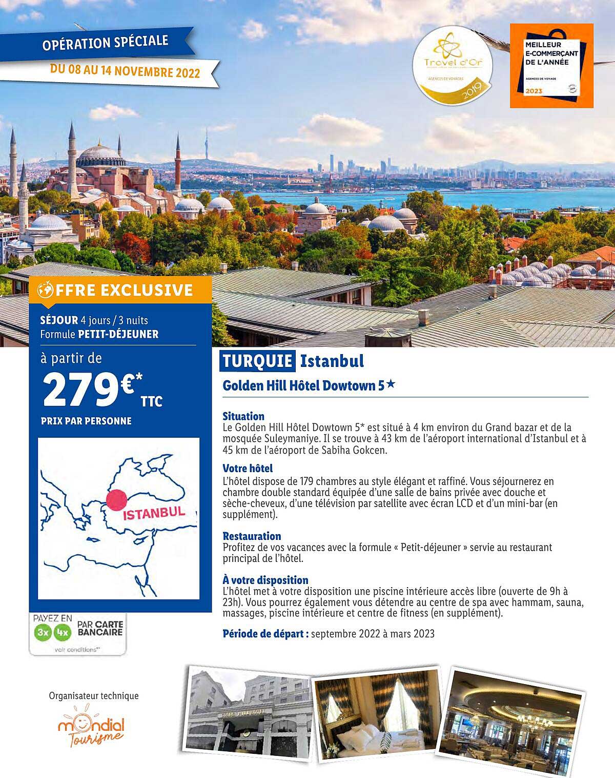 turquie istanbul : golden hill hôtel dowtown 5*