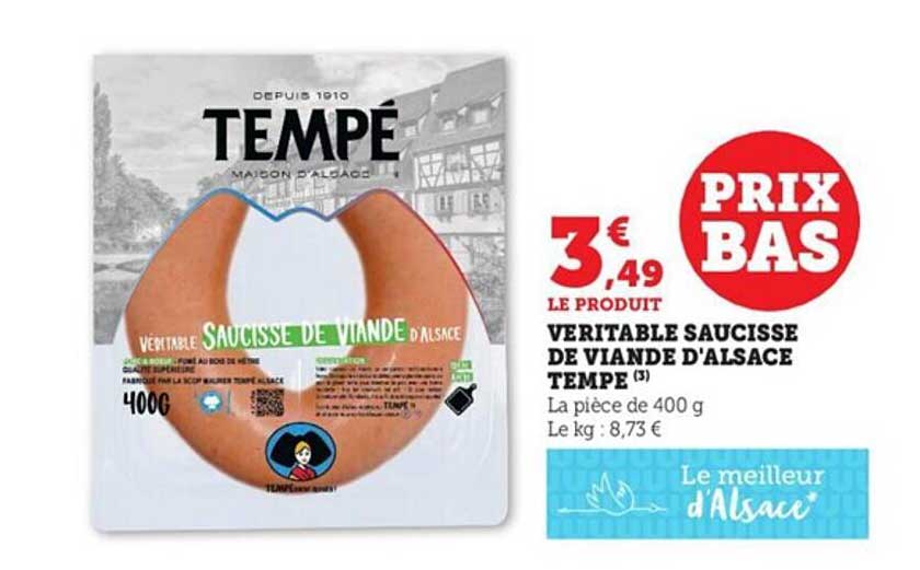 Véritable Saucisse De Viande D'alsace Tempé