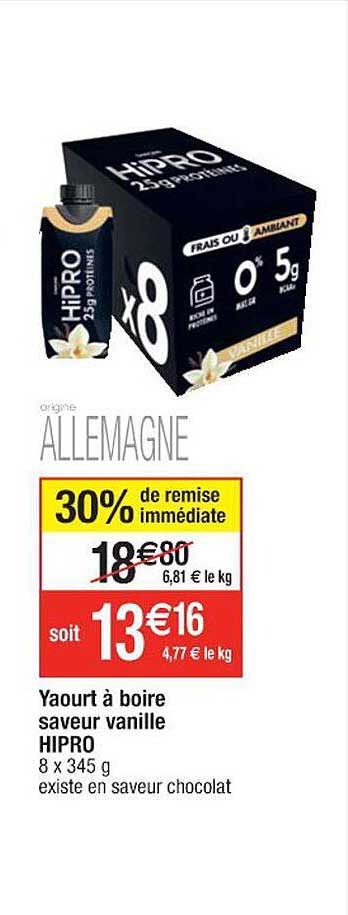 Yaourt à Boire Saveur Vanille Hipro
